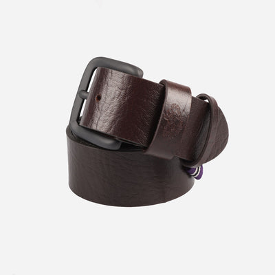 Luke Summit Leather Lion Debossed Buckle Belt - Brown