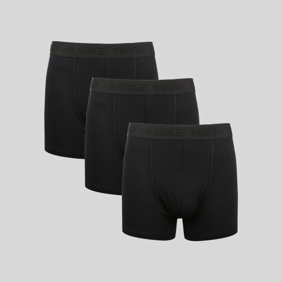 Luke Ron Steel 3PK Boxer Short - Black