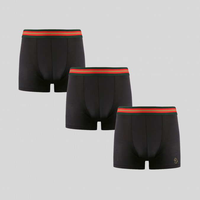 Luke Bronx 3PK Boxer Short - Jet Black