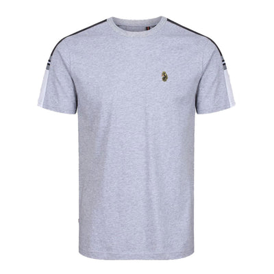 Luke Hail Colour Block Tee - Light Marl Grey