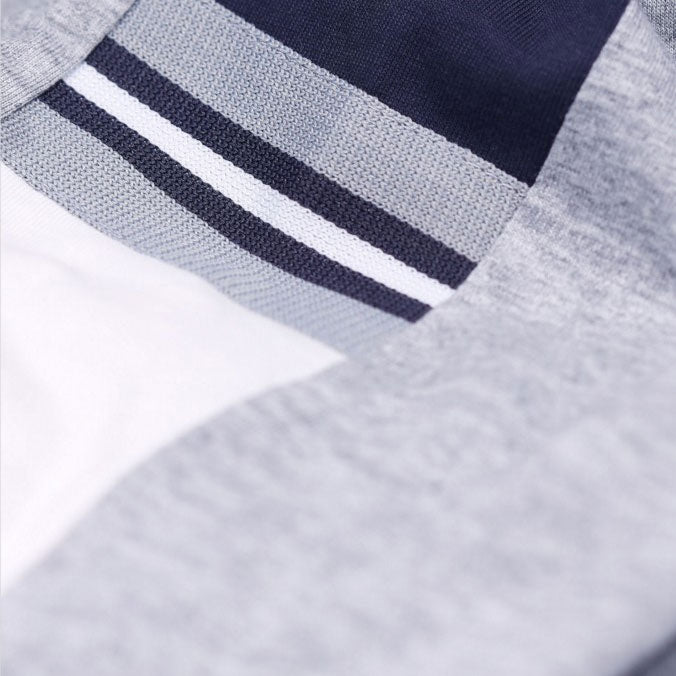 Luke Hail Colour Block Tee - Light Marl Grey