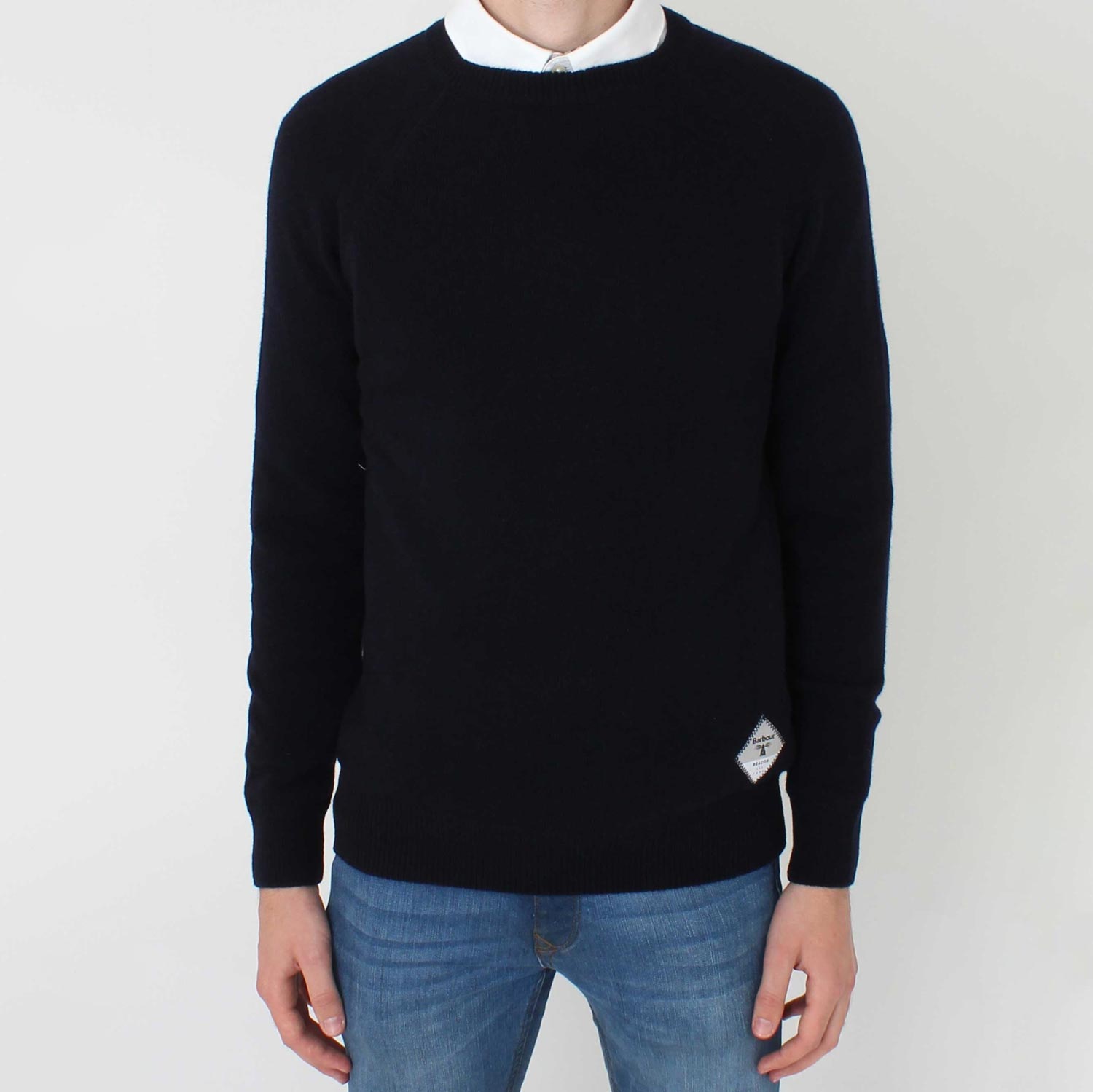 Barbour Beacon Lambswool Crew Knit - Navy