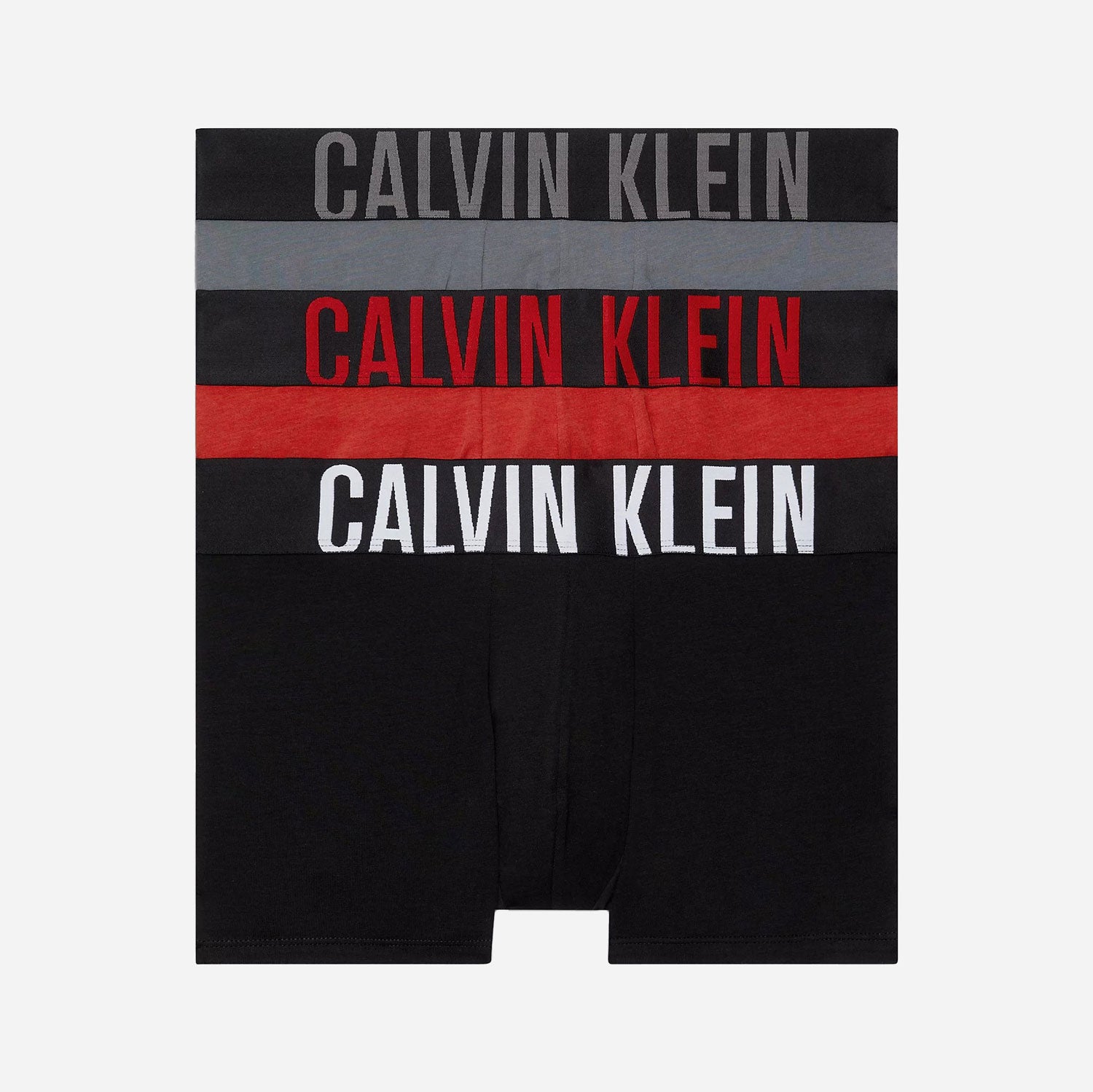 Calvin Klein 3 Pack Trunk - Black/Pompean Red/Grey Sky