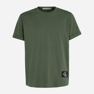 Calvin Klein Badge Turn Up Sleeve Short Sleeve Regular Fit Tee - Thyme