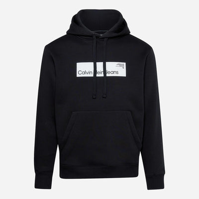 Calvin Klein Hyper Real Box Logo Long Sleeve Regular Fit Hooded Sweat - CK Black