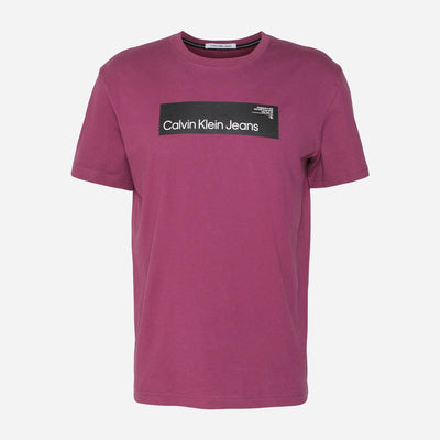 Calvin Klein Hyper Real Box Logo Short Sleeve Regular Fit Tee - Amaranth