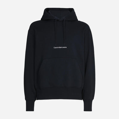 Calvin Klein Institutional Regular Fit Long Sleeve Hoodie - CK Black