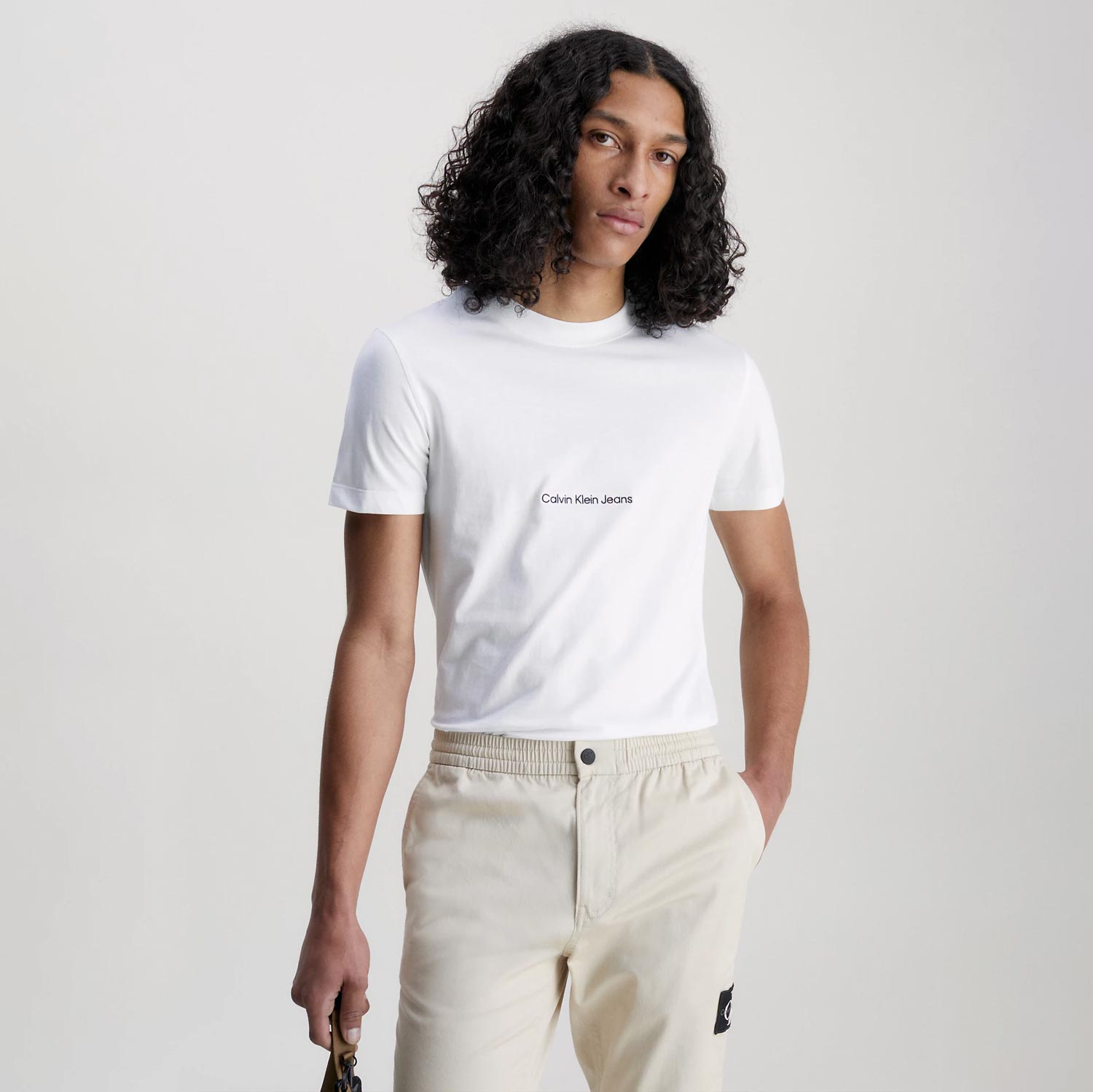 Calvin Klein Institutional Slim Fit Short Sleeve Tee - Bright White