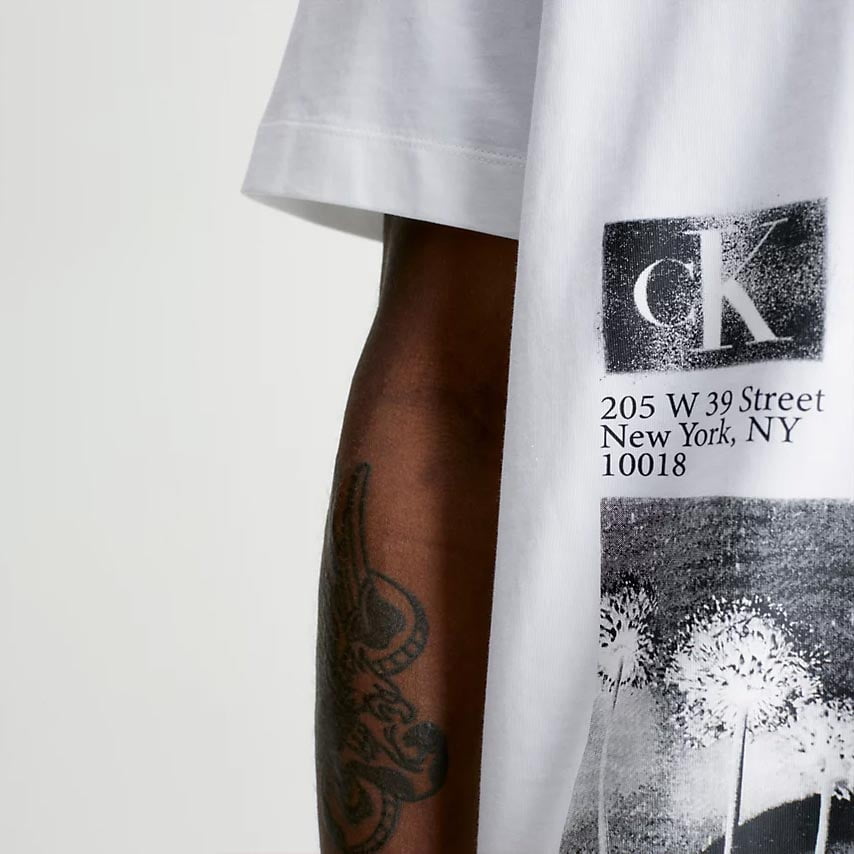 Calvin Klein Land Scrape Graphic Regular Fit Short Sleeve Tee - Bright White