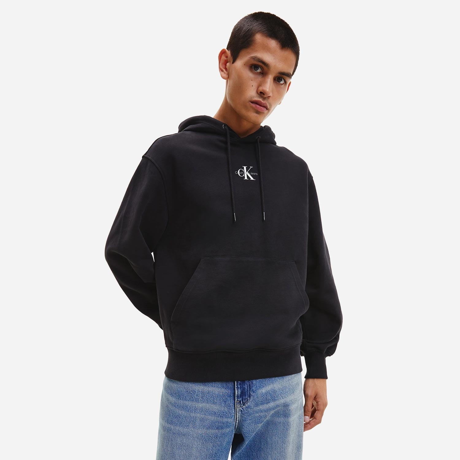 Calvin Klein Micro Monologo Hoodie - Black