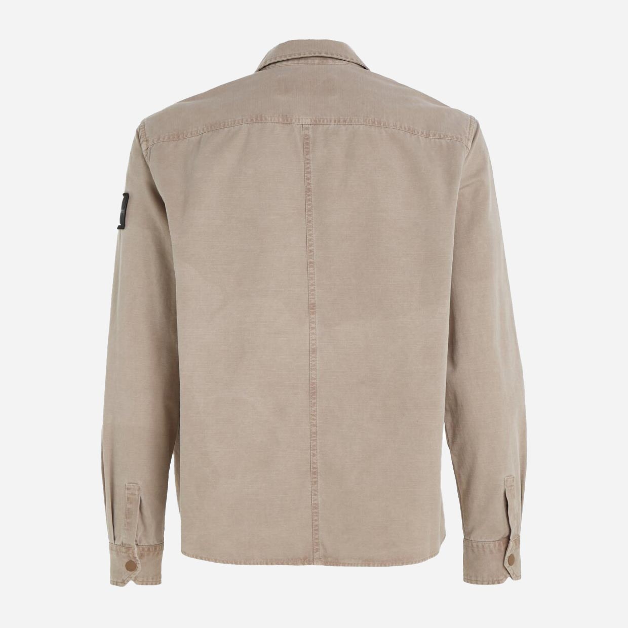 Calvin Klein Mineral Dye Utility Regular Fit Long Sleeve Overshirt - Shitake