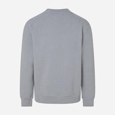 Calvin Klein Monologo Ottoman Rib Regular Fit Long Sleeve Sweat - Overcast Grey