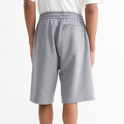 Calvin Klein Monologo Ottoman Rib Relaxed Fit Short- Overcast Grey