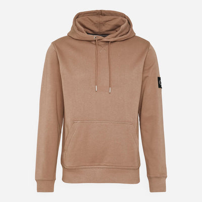 Calvin Klein Monologo Sleeve Badge Hoodie - Warm Toffee