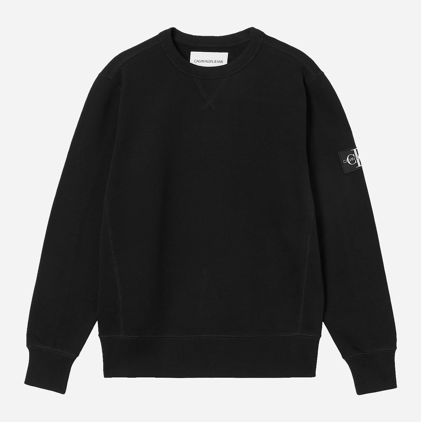 Calvin Klein Monologo Sleeve Badge Sweat - Black