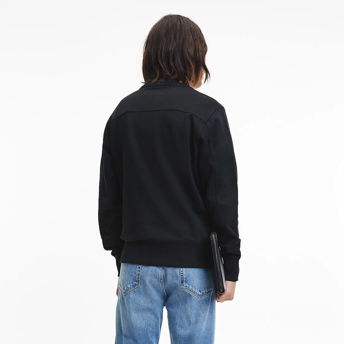 Calvin Klein Monologo Sleeve Badge Sweat - Black