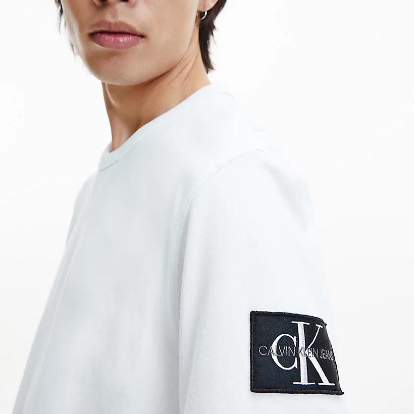 Calvin Klein Monologo Sleeve Badge Tee - Bright White