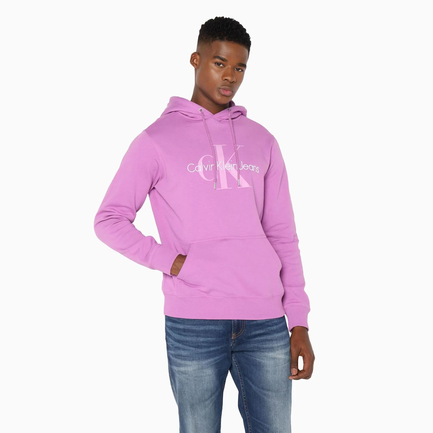 Calvin Klein Sesonal Monologo Regular Hoodie - Iris Orchid