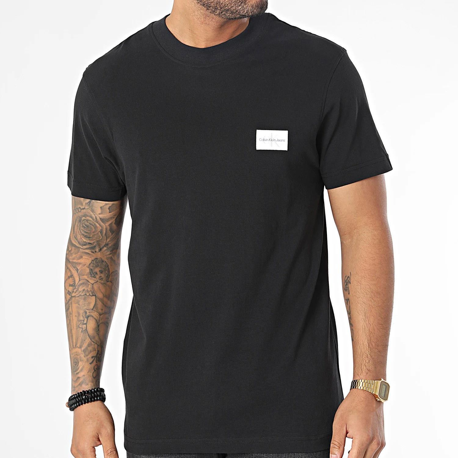 Calvin Klein Shrunken Badge Tee - Black