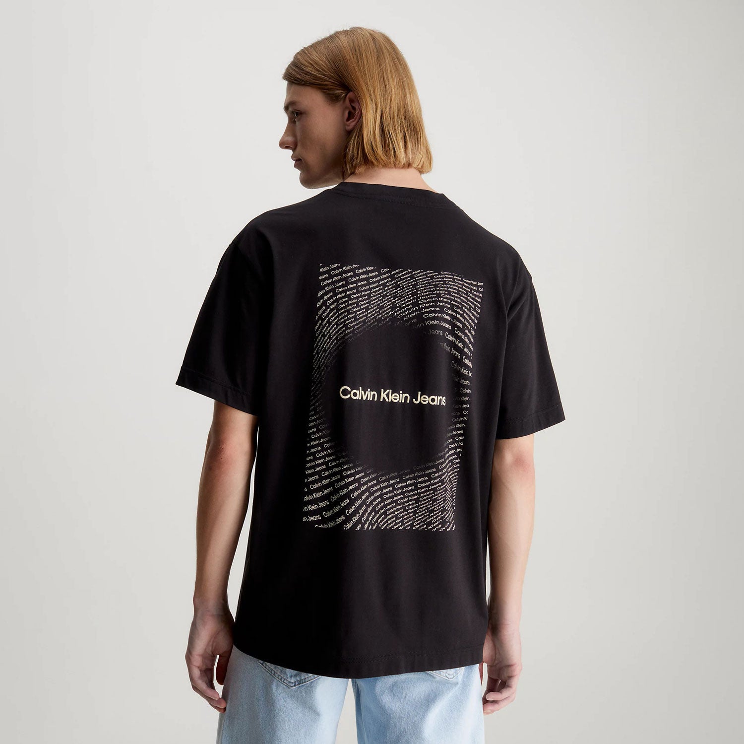 Calvin Klein Square Frequency Relaxed Fit Short Sleeve Logo Tee - CK Black