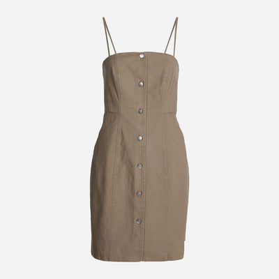 Calvin Klein Women's Badge Strappy Workwear Dress - Shitake