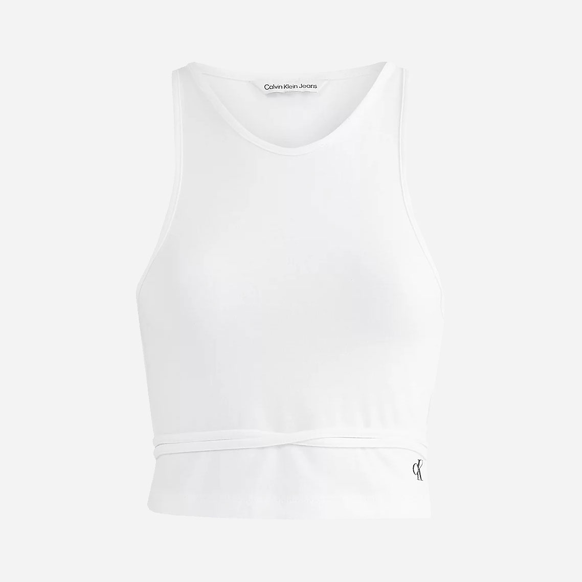 Calvin Klein Women's Cropped Tie Waist Tank Top - Bright White