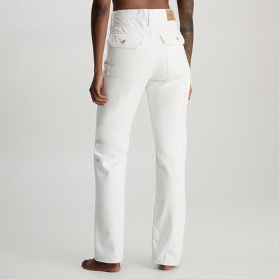 Calvin Klein Women's High Rise Straight Carpenter Pant - Denim Light