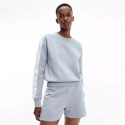 Calvin Klein Women's Logo Tape Crew Sweat - Silver Sky