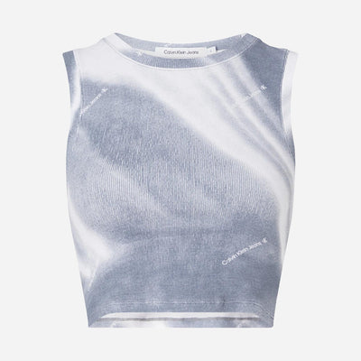 Calvin Klein Women's Motion Blur Rib Tank Top - Logo Movement