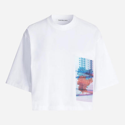 Calvin Klein Women's Motion Floral Relaxed Tee - White