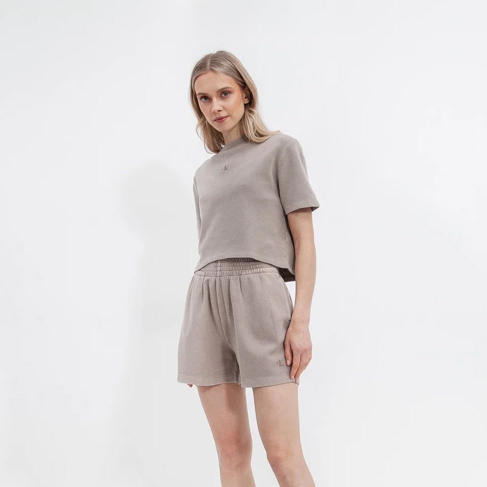 Calvin Klein Women's Waffle Tee - Shitake