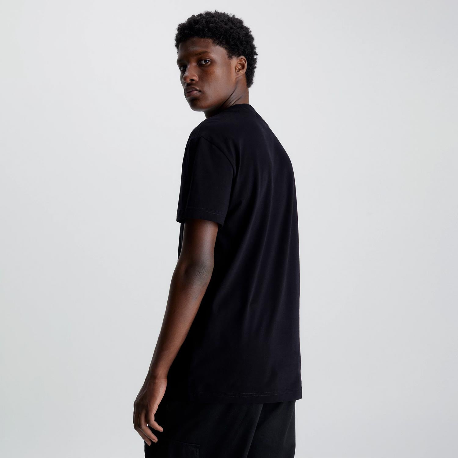 Calvin Klein Woven Tab Short Sleeve Regular Fit Tee - CK Black