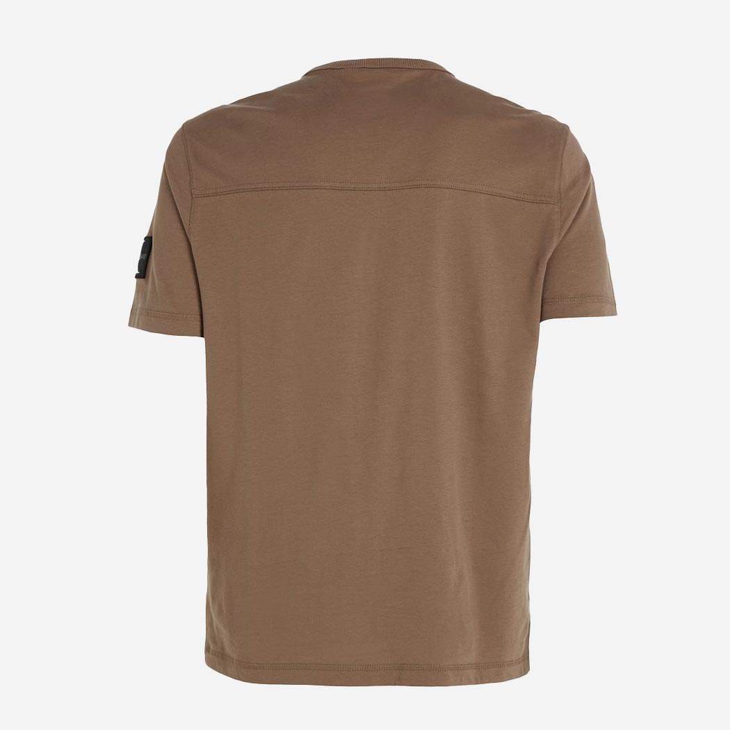 Calvin Klein Monologo Sleeve Badge Tee - Warm Toffee