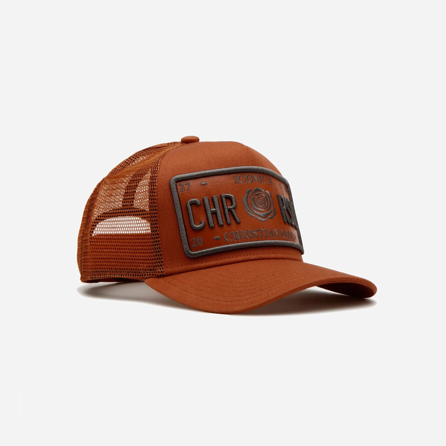 Christian Rose Icon II Vinyl Trucker Cap - Orange