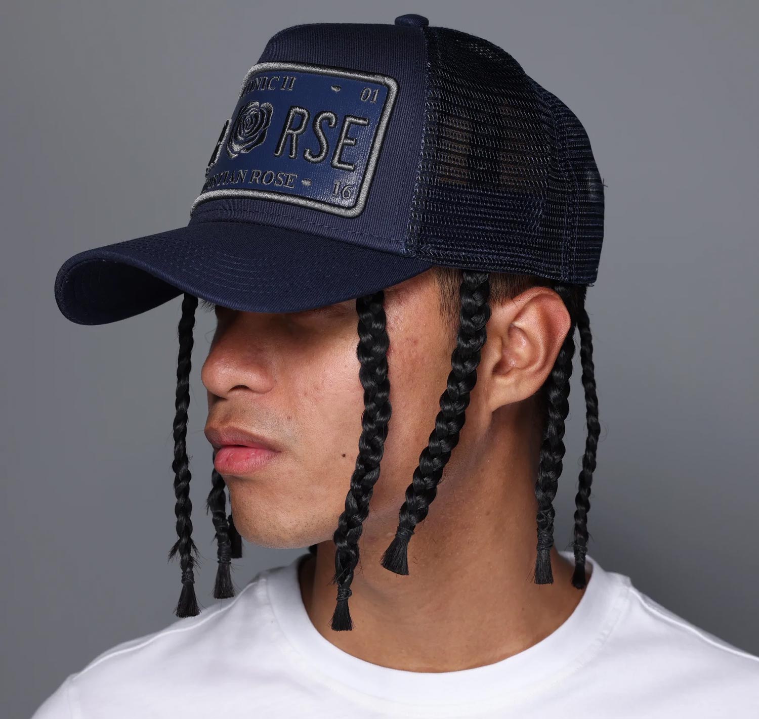 Christian Rose Iconic Vinyl Trucker Cap - Navy