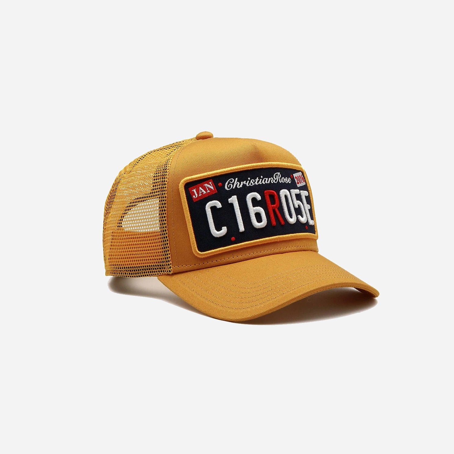 Christian Rose Private Plate Trucker Cap - Mustard