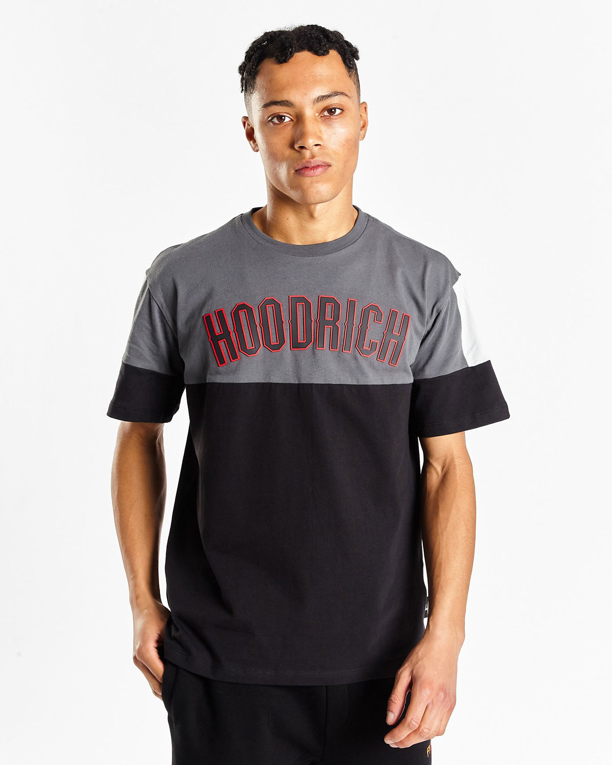 Hoodrich OG Panel V2 Tee - Black/Grey/Red