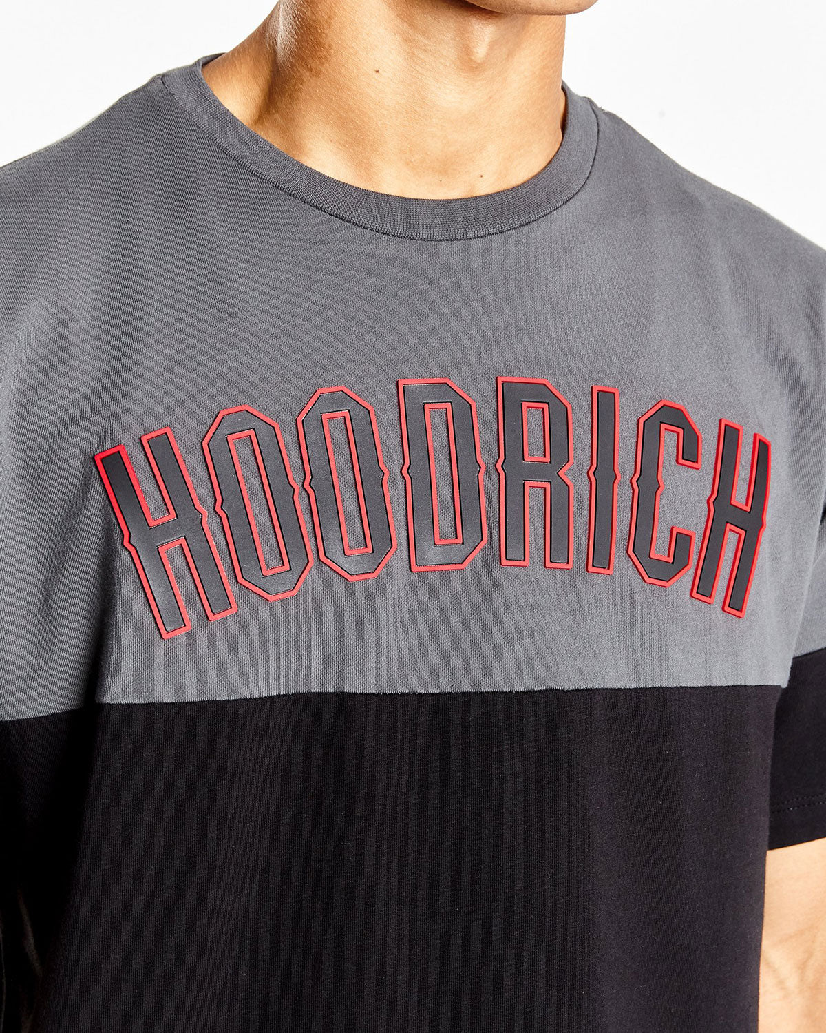 Hoodrich OG Panel V2 Tee - Black/Grey/Red