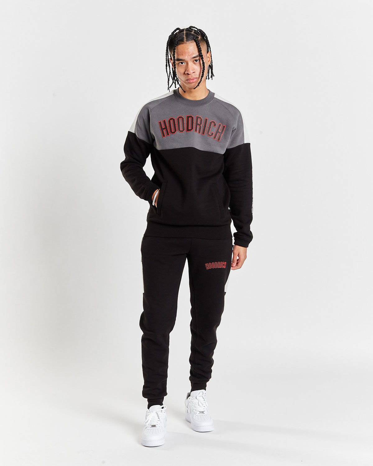 Hoodrich OG Panel V2 Sweat - Black/Grey/Red