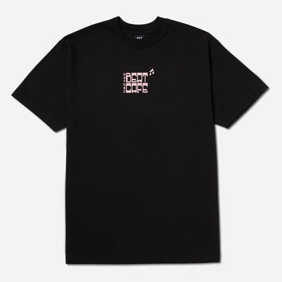 HUF Beat Cafe Regular Fit Short Sleeve Tee - Black