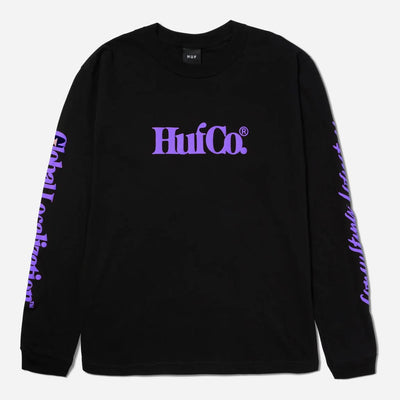 HUF Co Regular Fit Long Sleeve Tee - Black