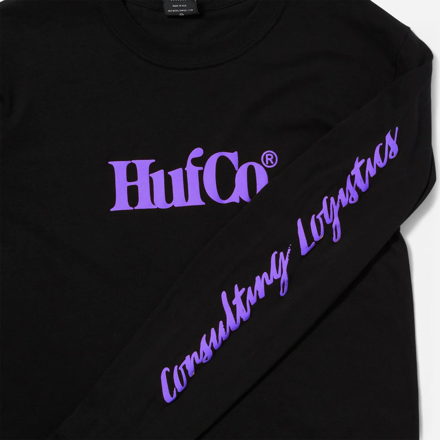 HUF Co Regular Fit Long Sleeve Tee - Black