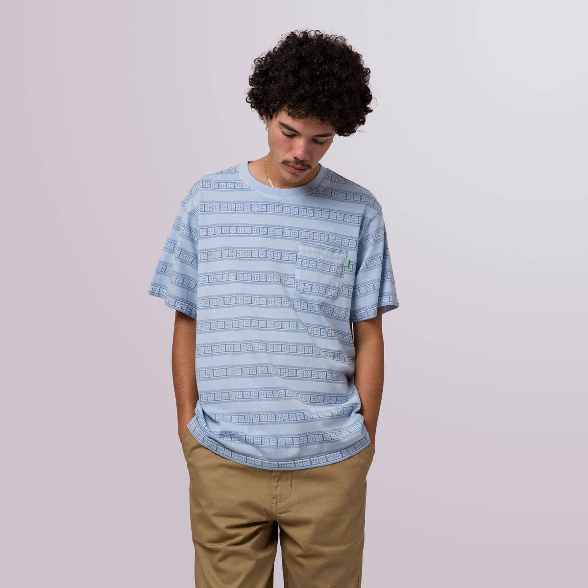 HUF Cooper Stripe Knit Tee - Light Blue