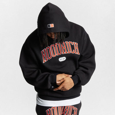 Hoodrich OG Pheonix Loose Fit Long Sleeve Hoodie - Black/White/Mars Red