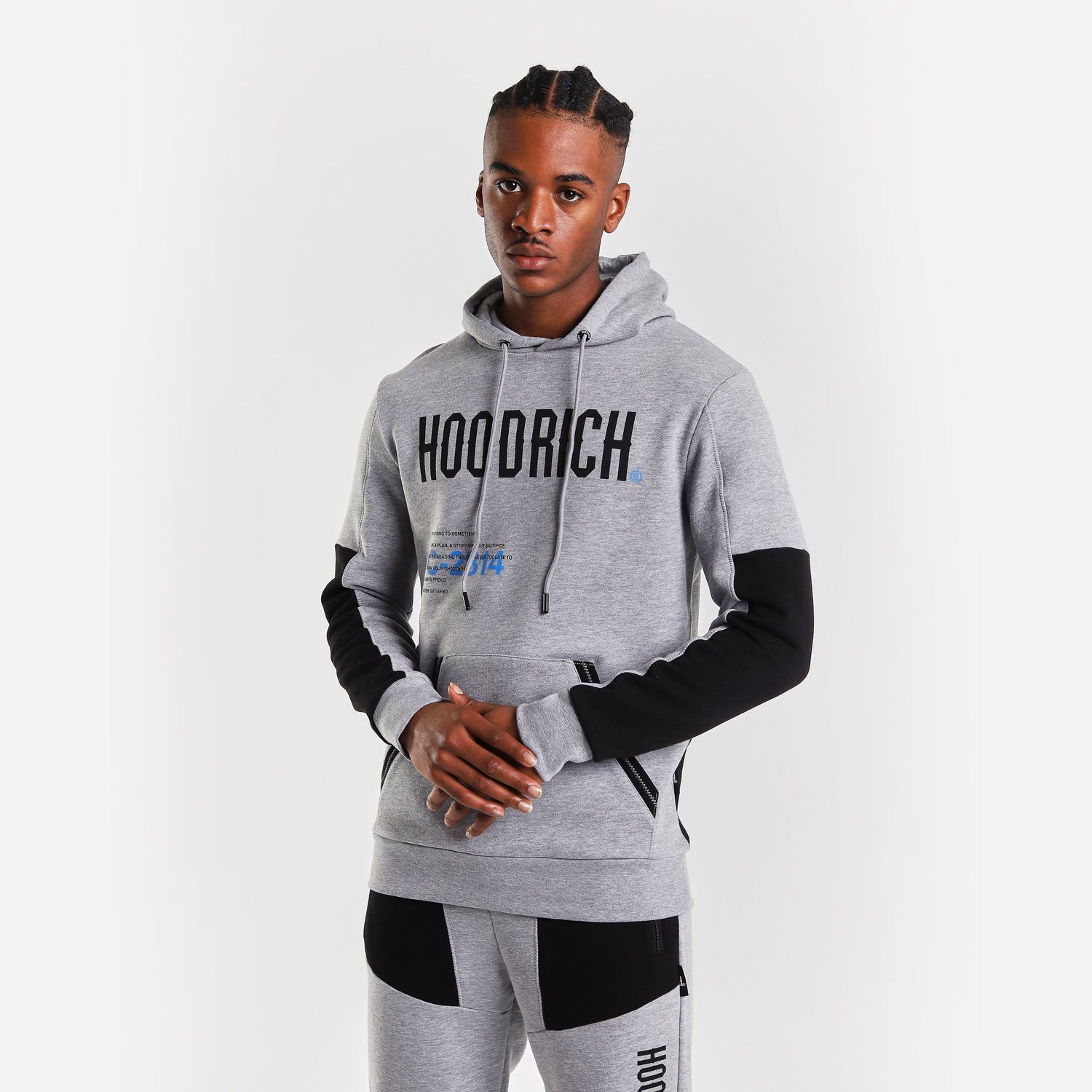 Hoodrich OG Aspire Hoodie - Heather Grey/Black/Malibu