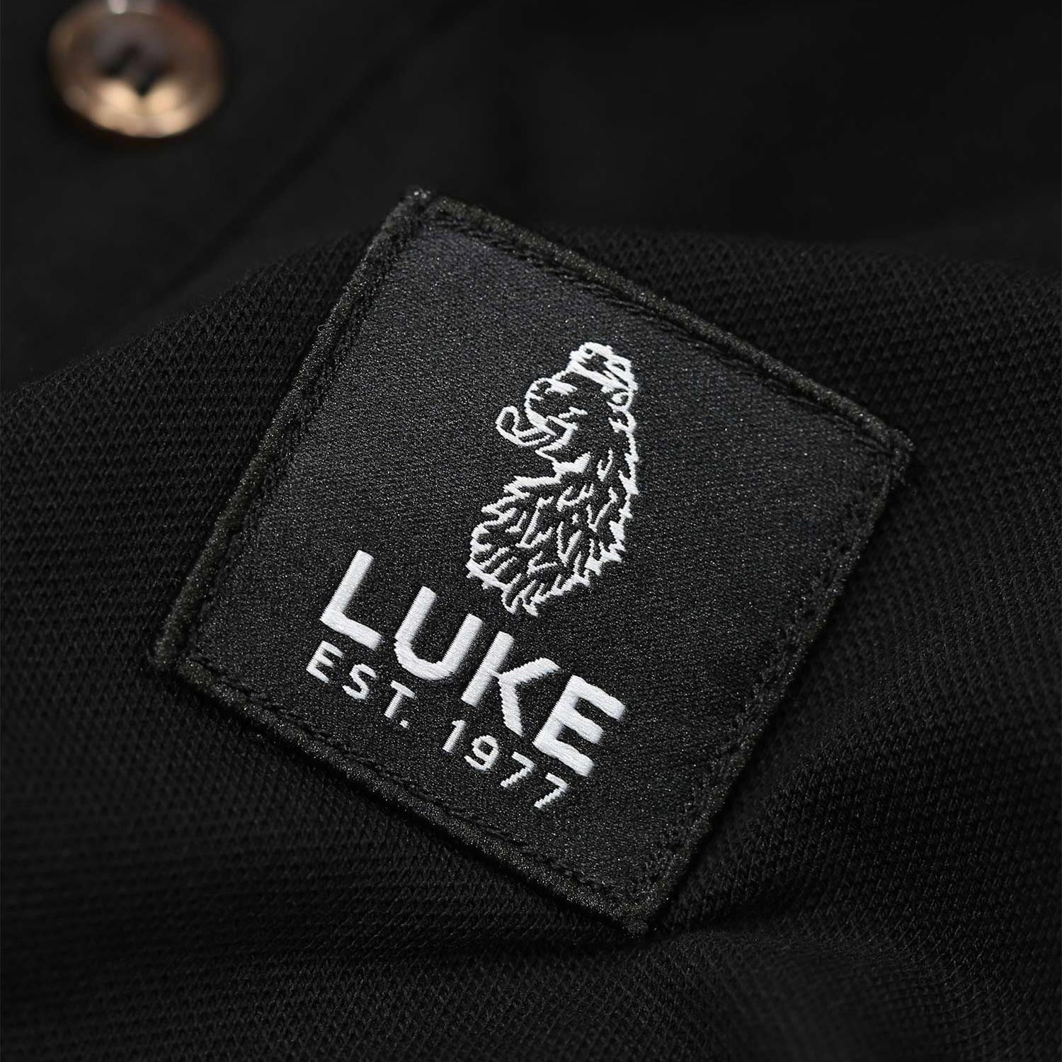 Luke Cedar Regular Fit Short Sleeve Polo - Jet Black