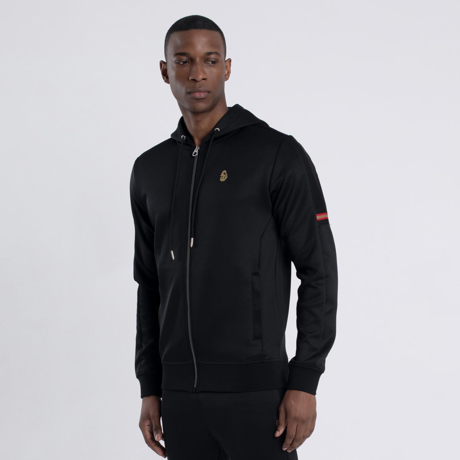 Luke Cyclone Zip Hooded Tracktop - Jet Black