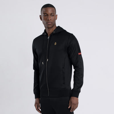 Luke Cyclone Zip Hooded Tracktop - Jet Black