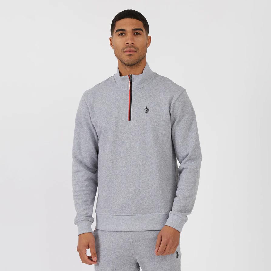 Luke Equinox Funnel Relaxed Fit Long Sleeve Sweat - Mid Marl Grey