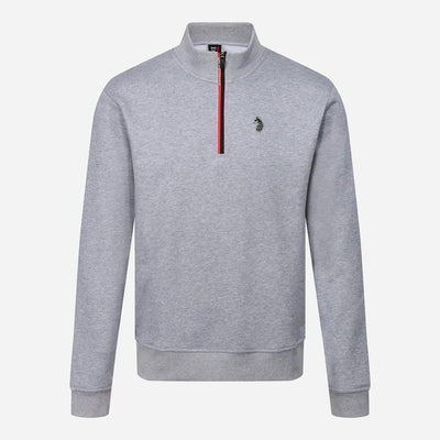 Luke Equinox Funnel Relaxed Fit Long Sleeve Sweat - Mid Marl Grey